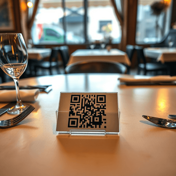 QR code on restaurant table